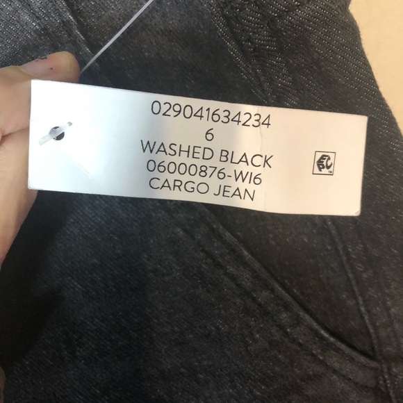 Jessica Simpson Cargo Wide Leg Jean Women Sz 6 29X31 Washed Black High Rise NWT - Picture 9 of 10